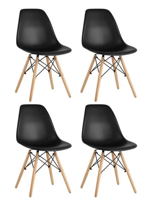 фото Стул eames, черный, дер. ножки комплект 4 шт. stool group