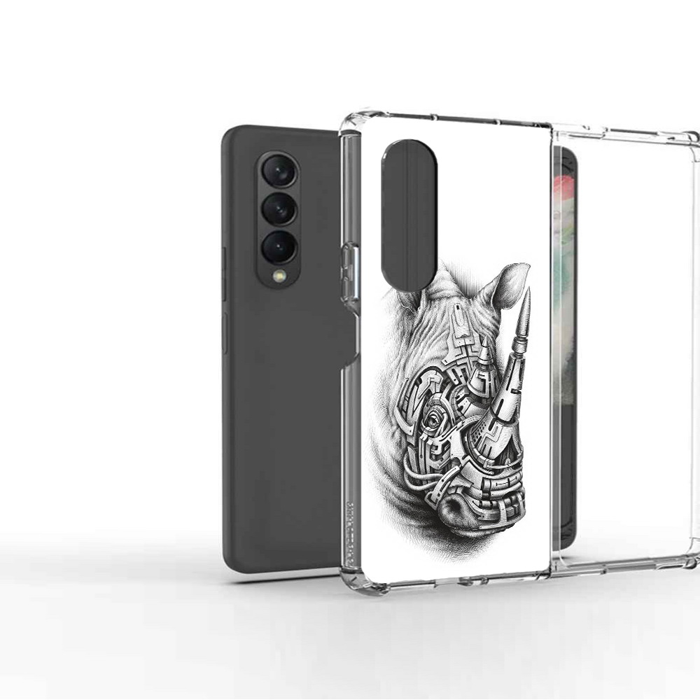 

Чехол MyPads Tocco для Samsung Galaxy Z Fold2 стальной носорог, Прозрачный, Tocco