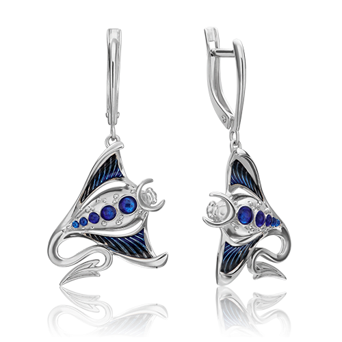 

Серьги подвески из серебра PLATINA jewelry 02-4765-00-000-0200-68_0, эмаль, 02-4765-00-000-0200-68_0