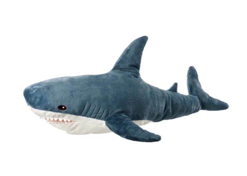 Купить Мягкая игрушка Wellywell акула большая синяя 100 см,