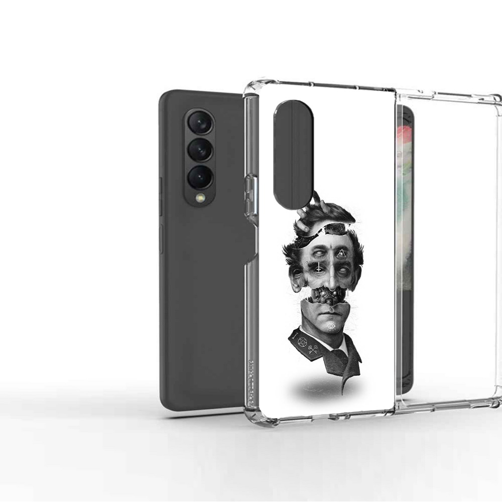 

Чехол MyPads Tocco для Samsung Galaxy Z Fold2 страшное лицо абстракция, Прозрачный, Tocco