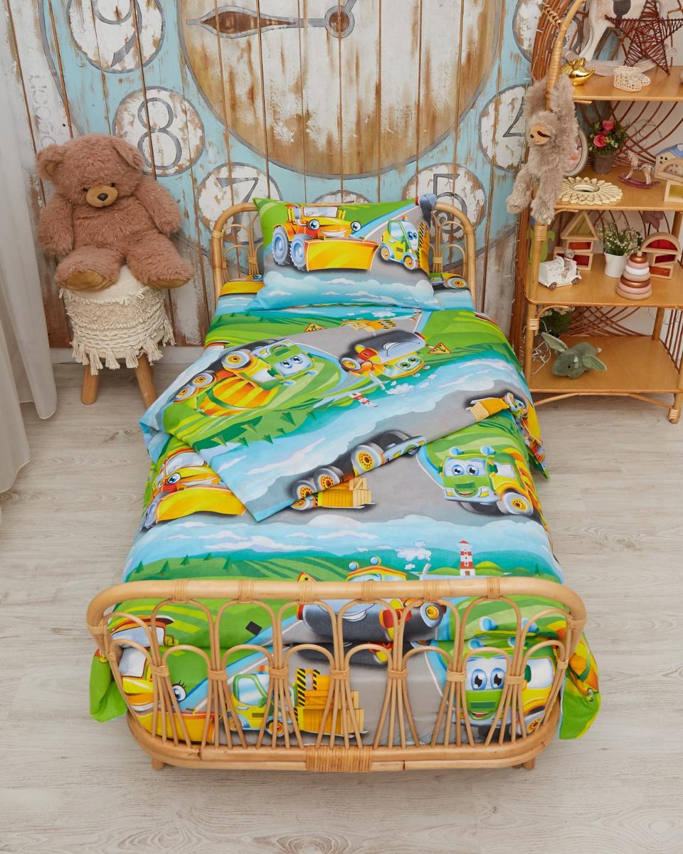 фото Комплект детского постельного белья всё себе зеленый vskolo-луиджи-15-120-5070