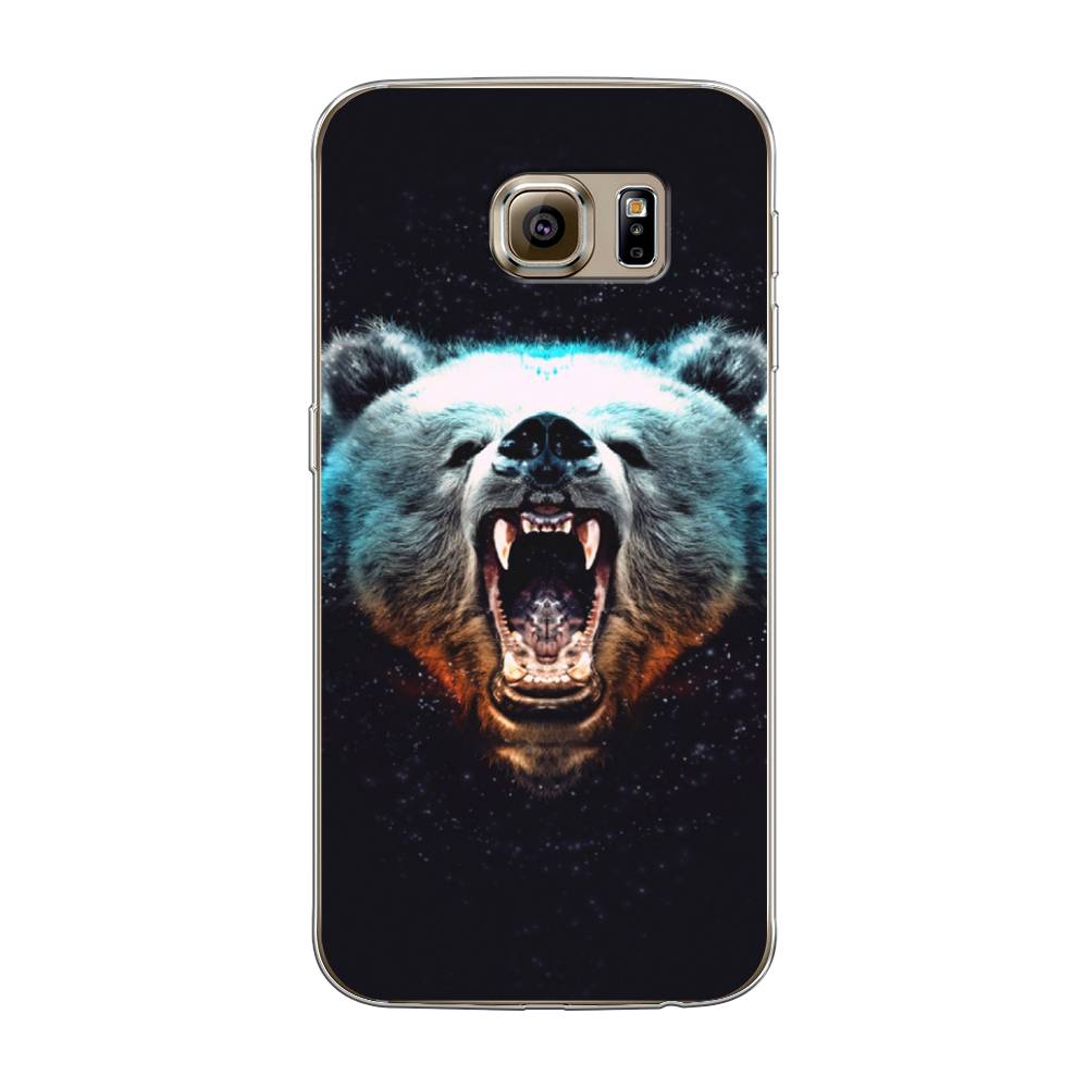 

Чехол Awog на Samsung Galaxy S6 "Медведь", Коричневый;голубой;черный, 24350-2