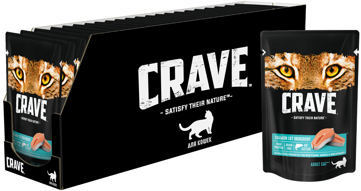 фото Консервы для кошек crave adult с лососем, 70г х 24 шт