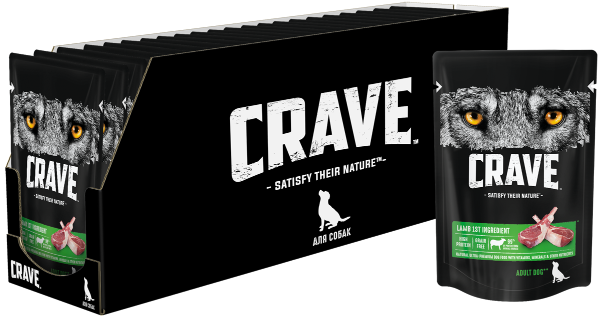 фото Консервы для собак crave adult с ягнёнком, 85г х 24 шт