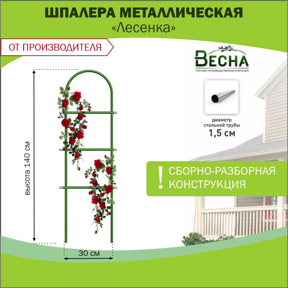 Шпалера для растений сетка ТПК Весна для вьющихся растений и цветов 140 х 30 см 1 шт 1434₽