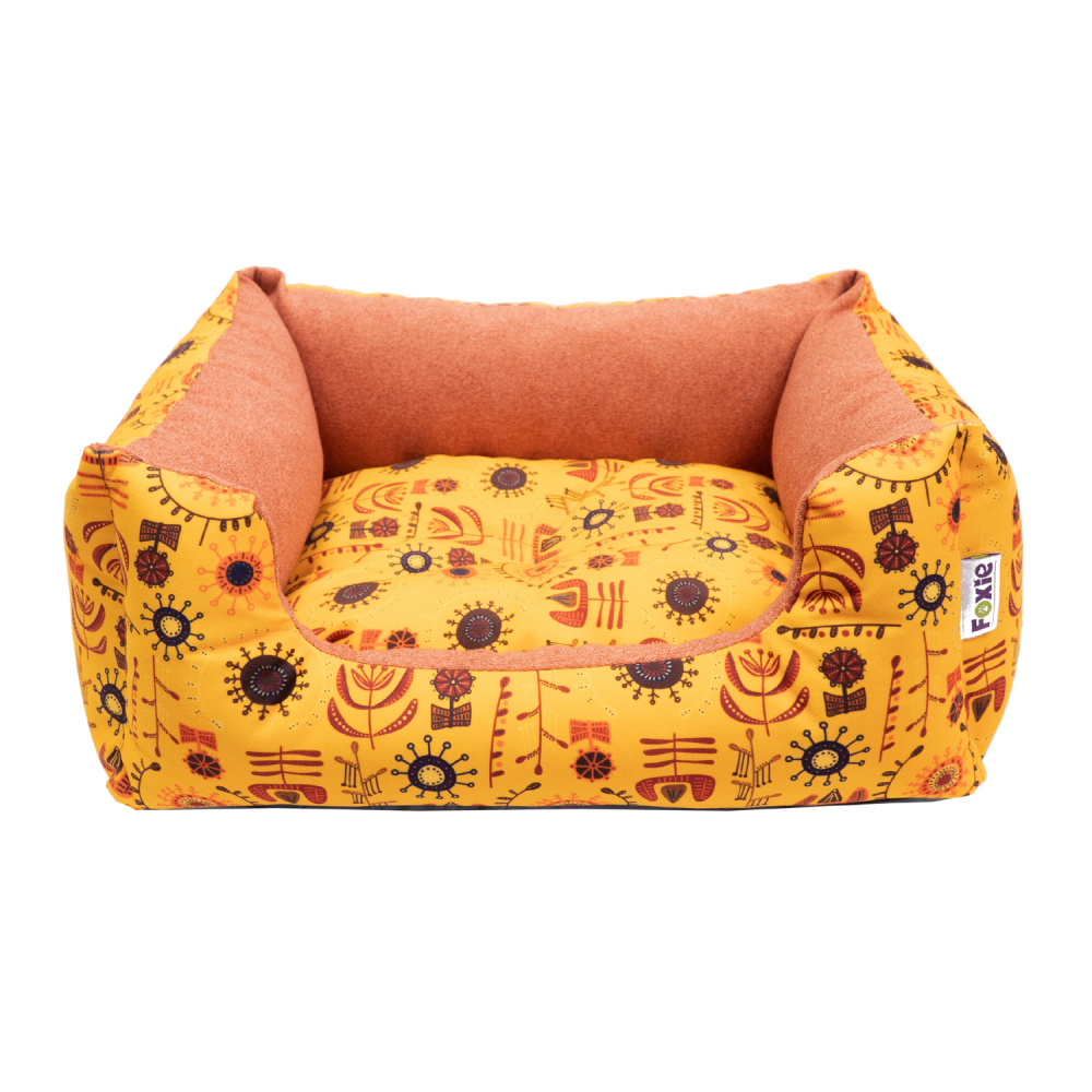 

Лежанка для кошек Foxie Ethnics велюр 52x41x10см желтый