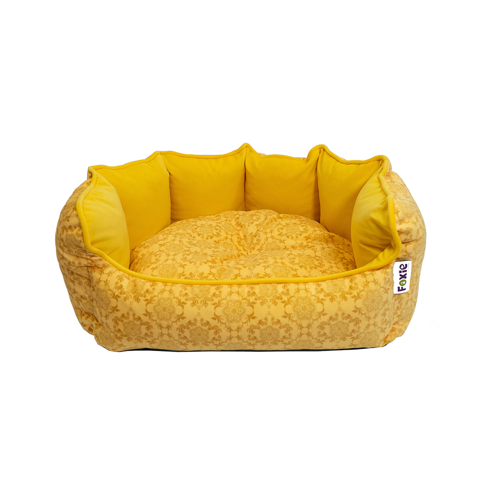 

Лежанка для кошек Foxie Home Vintage велюр 43x43x22см желтый