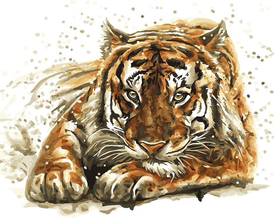 фото Картина по номерам фрея тигр. акварель freya