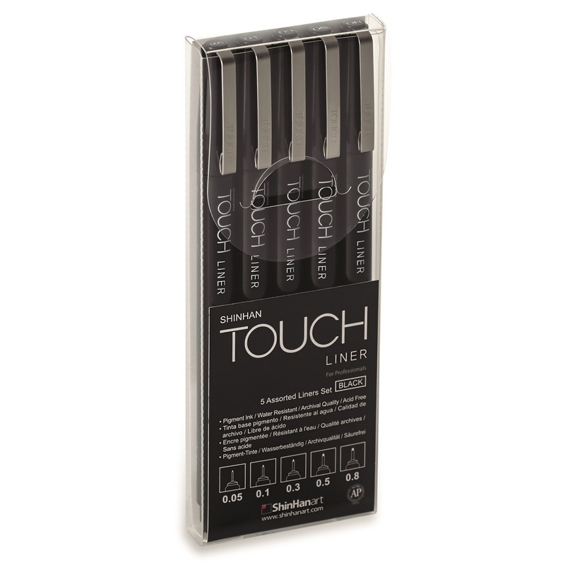 фото Набор линеров touch liner 5 шт (черные, 0.05mm-0.8mm) greenwich line