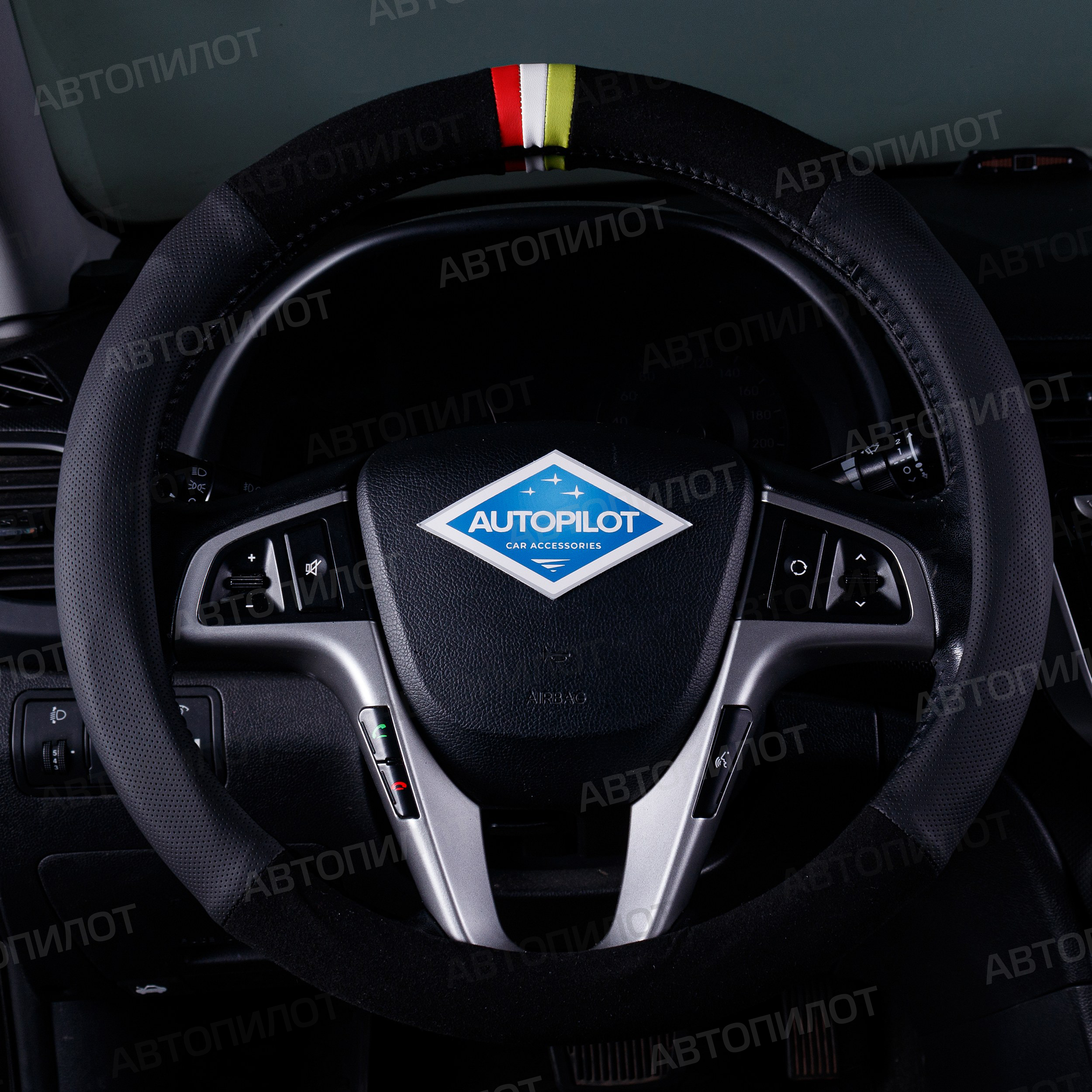 

Оплетка на руль Автопилот Hyundai-1151-BLW-002001-2 Хендай Палисад (2018-2022) внедорожник, Черный