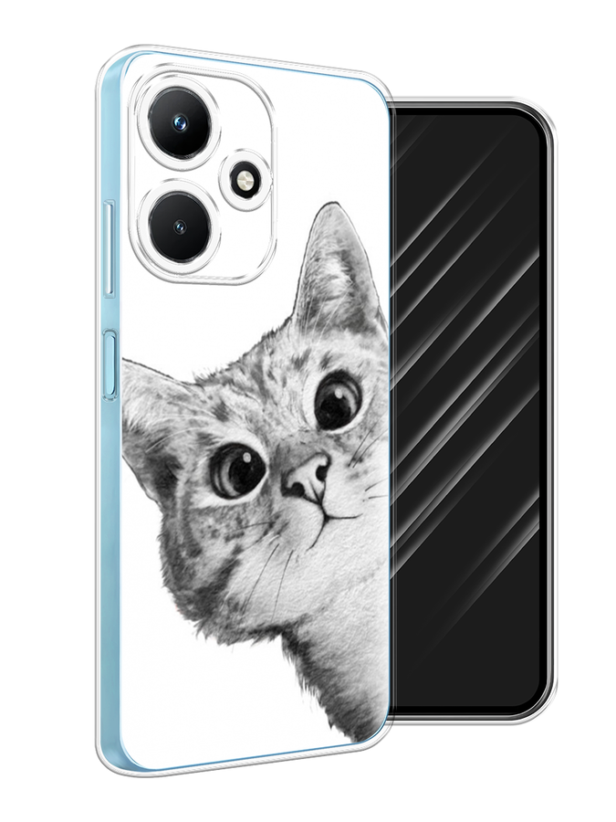 

Чехол Awog на Infinix Hot 30i "Кот рисунок черно-белый", Черный, 3104150-1