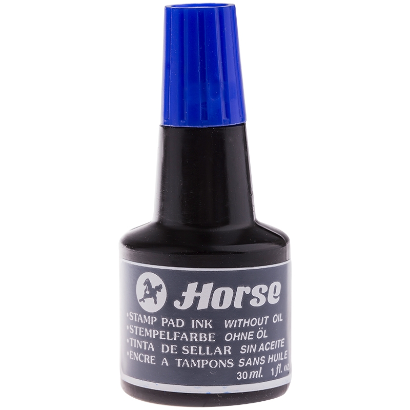 фото Штемпельная краска 30мл, синяя horse