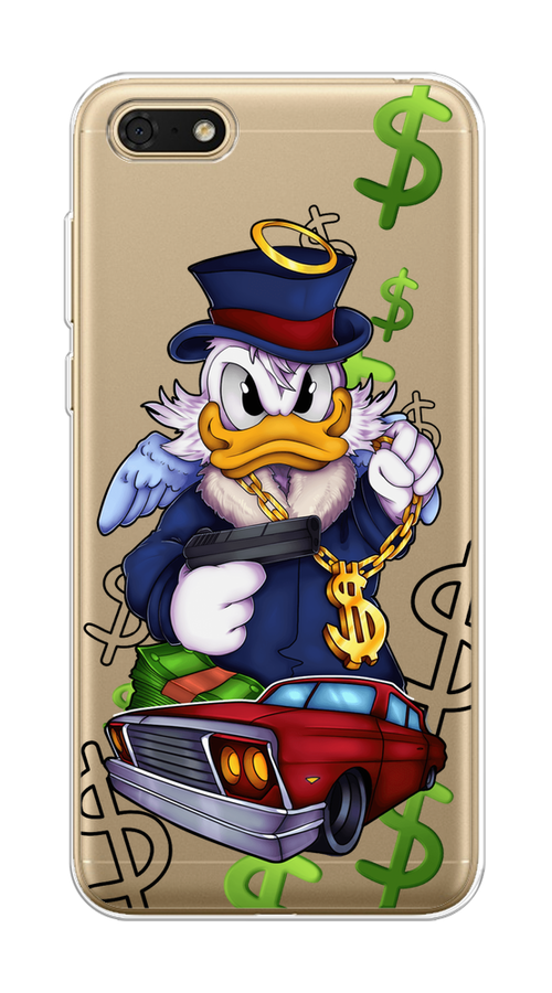 

Чехол на Huawei Honor 7A/7A Prime/Y5 Prime 2018/Y5 2018 "Scrooge McDuck with a Gold Chain", Красный;синий;белый, 65250-6