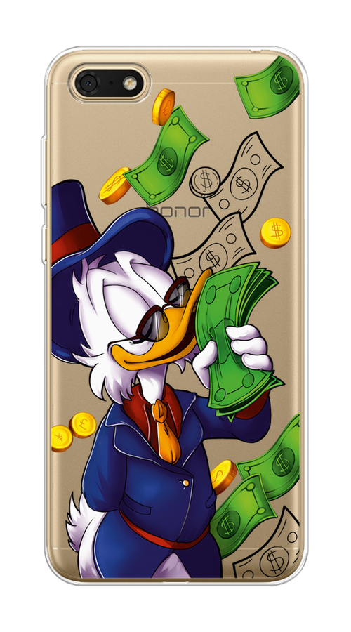 

Чехол на Huawei Honor 7A/7A Prime/Y5 Prime 2018/Y5 2018 "Scrooge McDuck with Money", Синий;зеленый;белый, 65250-6