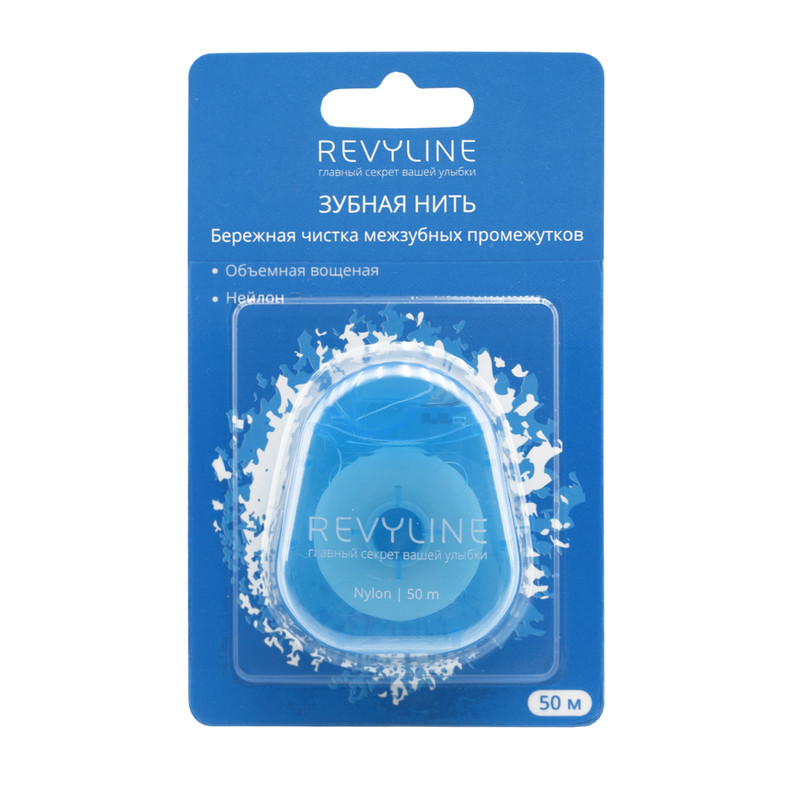 Зубная нить Revyline нейлон мятная вощеная 50 м нить зубная oral b essential мятная вощеная 50 м