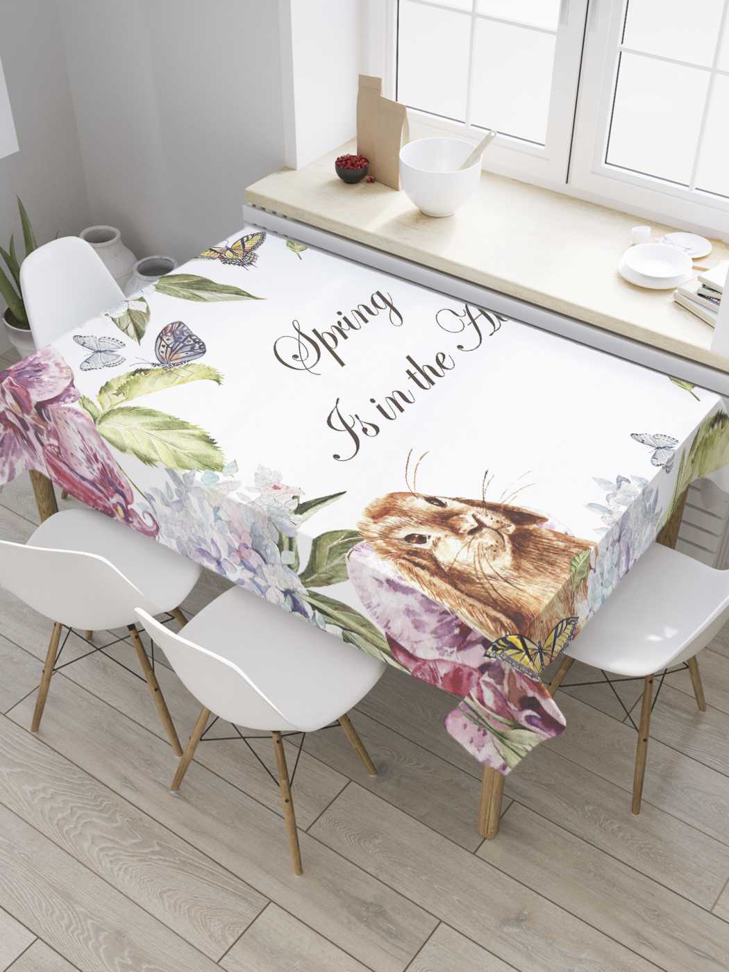 

Скатерть прямоугольная JoyArty "Поздравительная открытка" из сатена, 120x145 см, Белый, Поздравительная открытка