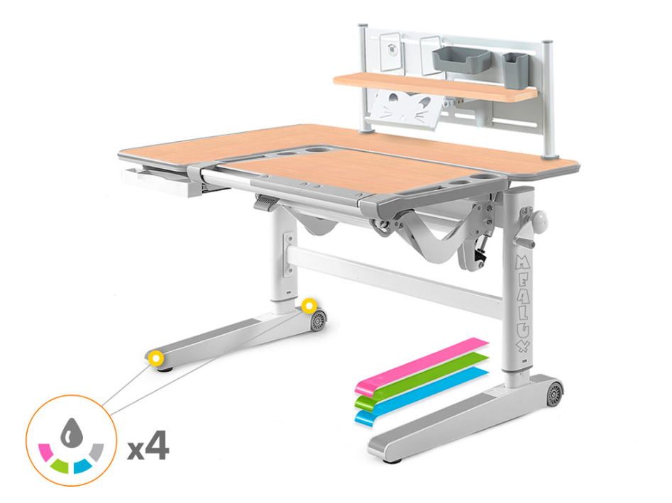 Детский стол Mealux Kingwood Multicolor MG + BD P 18 MG клен детский стол mealux ergowood l multicolor полка bd p 17 tg белый дуб