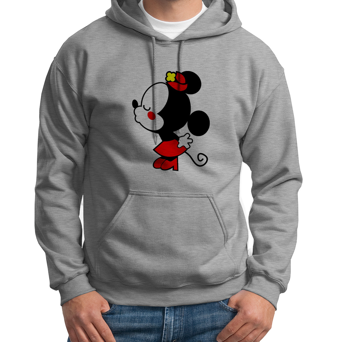 

Худи унисекс CoolPodarok Минни есть пара серое 46 RU, Серый, S0114046