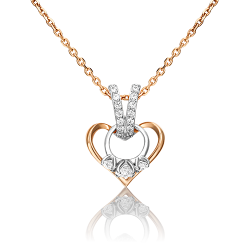 фото Подвеска из белого/красного золота с фианитом platina jewelry 03-3068-00-501-1111-38_0