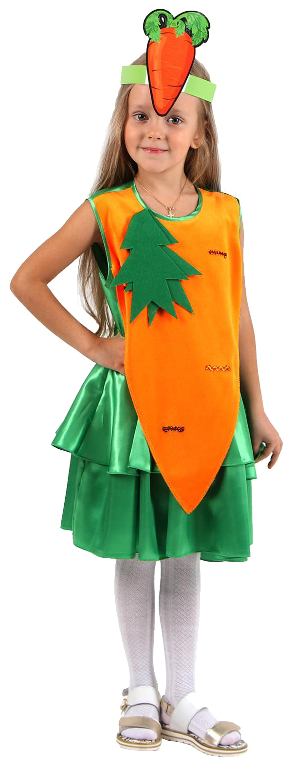 Карнавальный костюм «Морковка», платье, маска, р. 34, рост 122-134 см