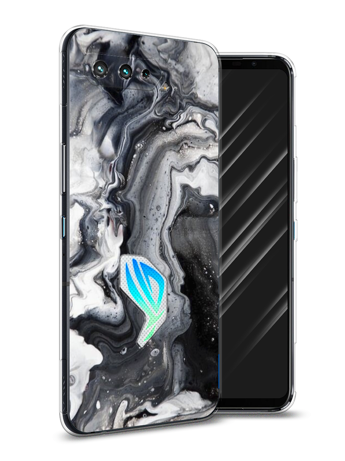 

Чехол Awog на Asus ROG Phone 5S "Бело-черные сложные полосы", Серый;серебристый;белый, 44550-3