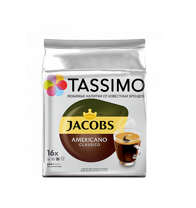 фото Кофе tassimo jacobs americano classico в капсулах 8,3 г х 16 шт