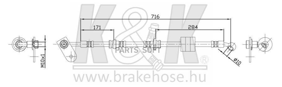 Шланг Тормозной Suzuki Grand Vitara (Ft Gt) 2.0 2.0 Td Intercooler 03.98- K&K арт. FT0085