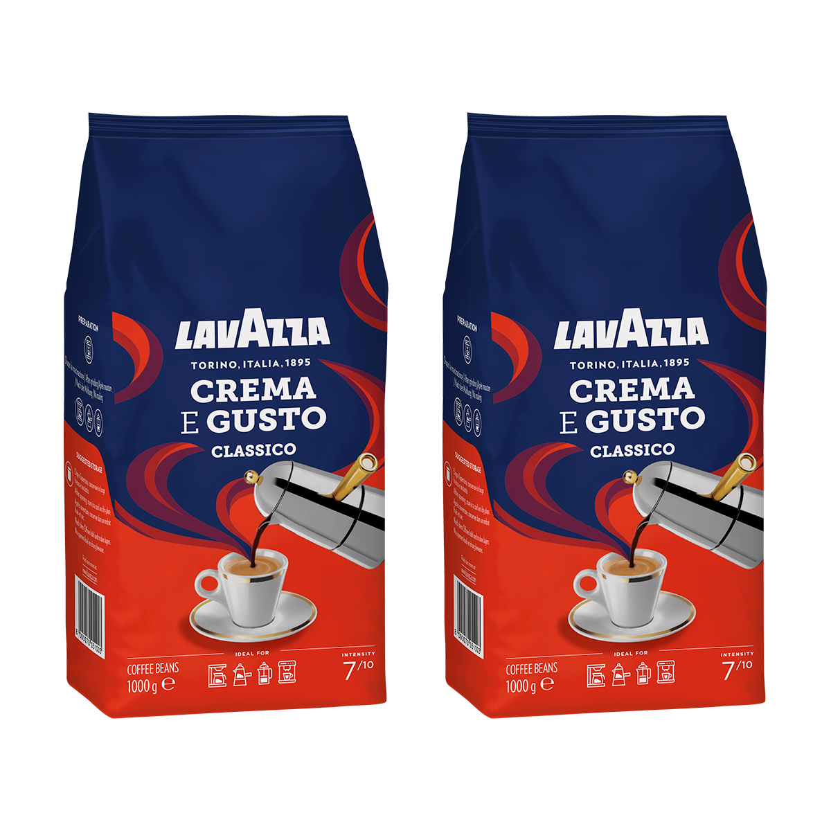 Кофе в зернах Lavazza Crema E Gusto Classico 1 кг*2 шт