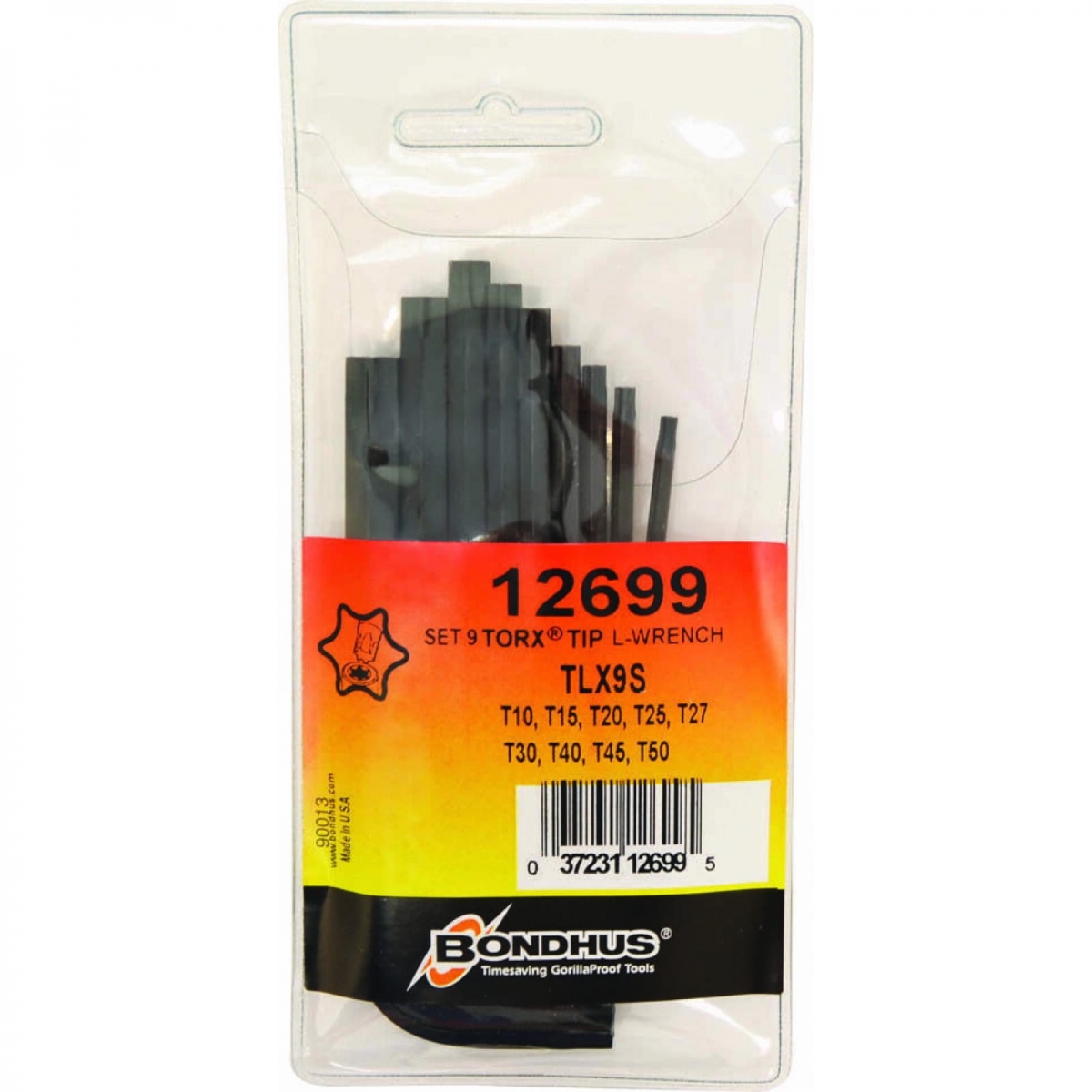 Набор из 9 ключей Torx в сумке T10 - T50 BONDHUS 12699