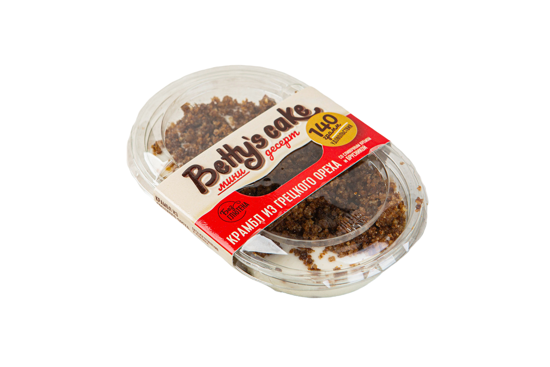 

Крамбл Betty's cake из грецкого ореха с брусникой 140 г