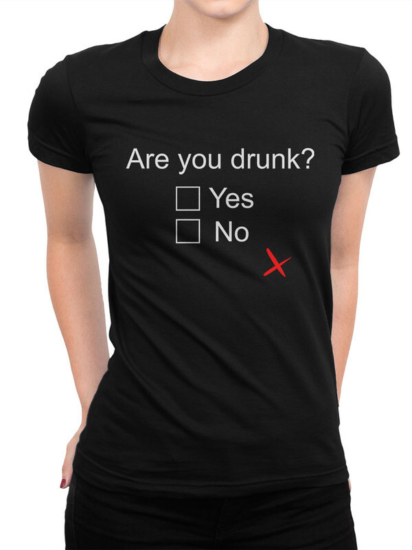 фото Футболка женская design heroes аre you drunk? черная 2xl