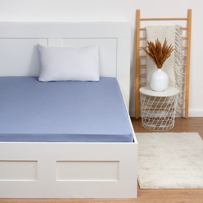 

Простыня Этель 220x215, цв.голубой, 100% хлопок, поплин 125г/м2, Little queen