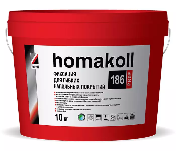 фото Клей-фиксатор homakoll 186 prof для ковровой плитки, 10 кг