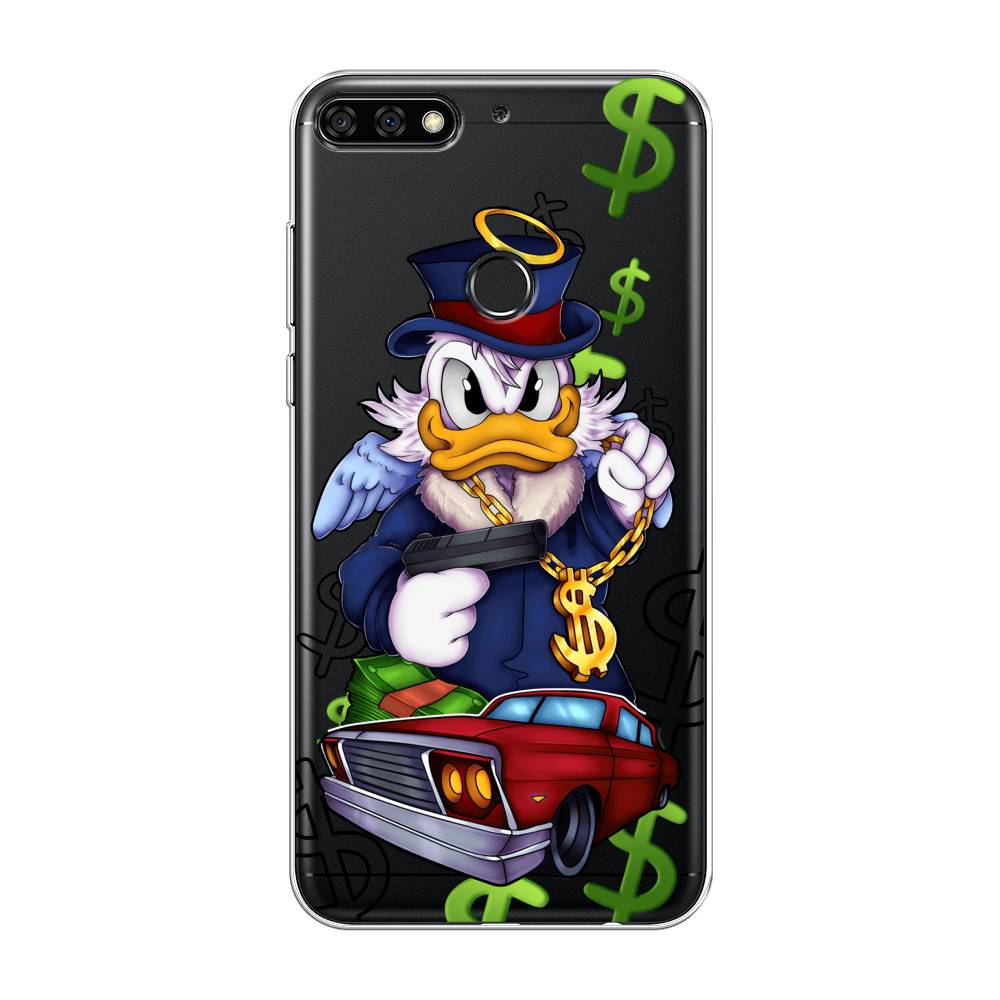 

Чехол на Honor 7C Pro/Huawei Y7 Prime 2018/Nova 2 Lite "Scrooge McDuck with a Gold Chain", Красный;синий;белый, 65550-6