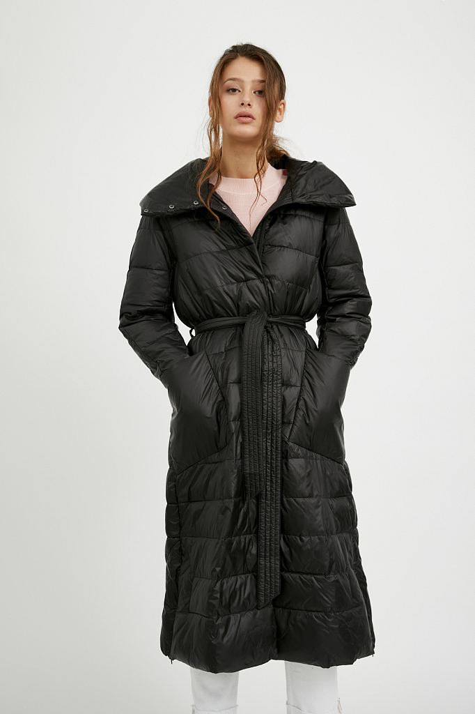 фото Пуховик-пальто женский finn flare a20-32008 черный 50-52