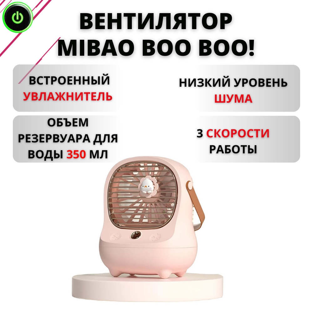 

Вентилятор настольный Fans YL-1956 розовый, YL-1956
