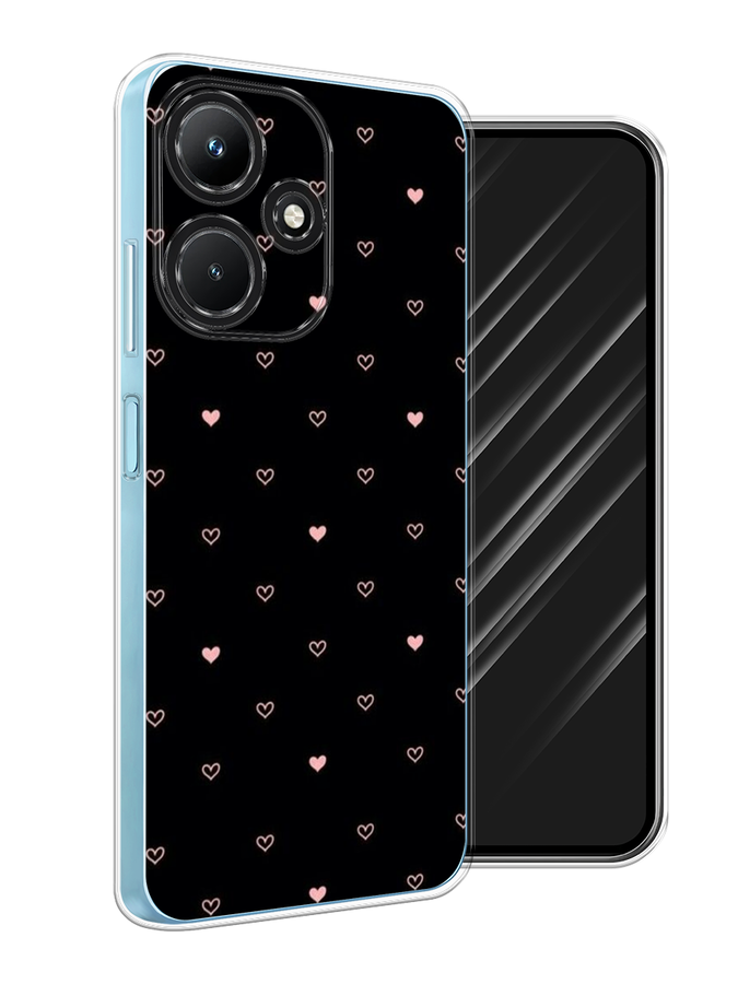 

Чехол Awog на Infinix Hot 30i "Черный фон и сердечки", 3104150-3