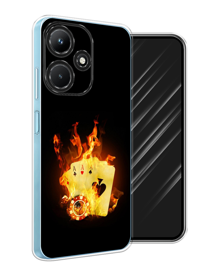 

Чехол Awog на Infinix Hot 30i "Горящие карты", Черный;оранжевый, 3104150-9