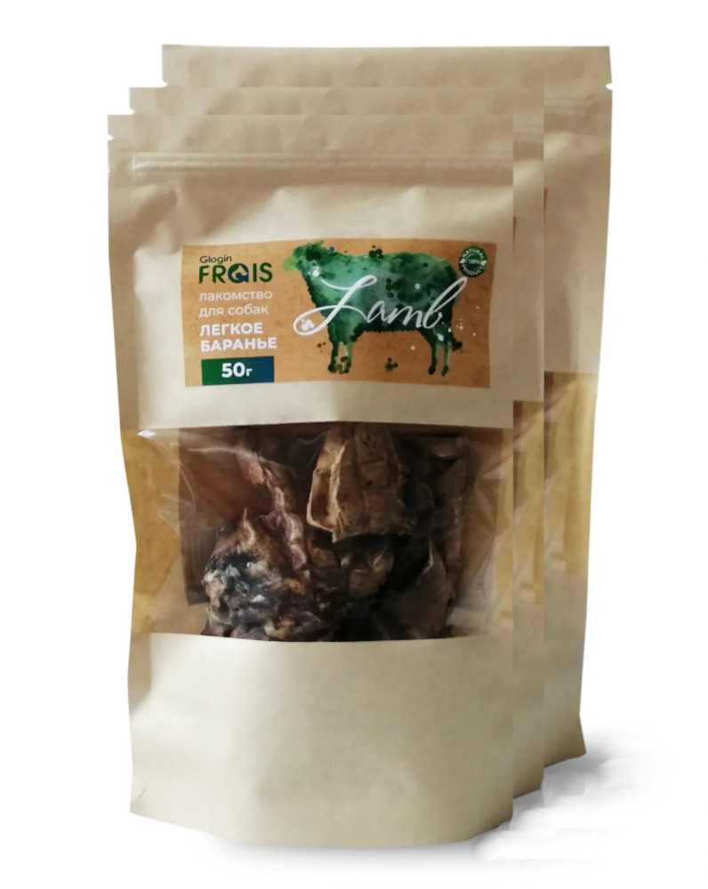 

Лакомство для собак FRAIS, кусочки, баранина, 3 шт по 50г
