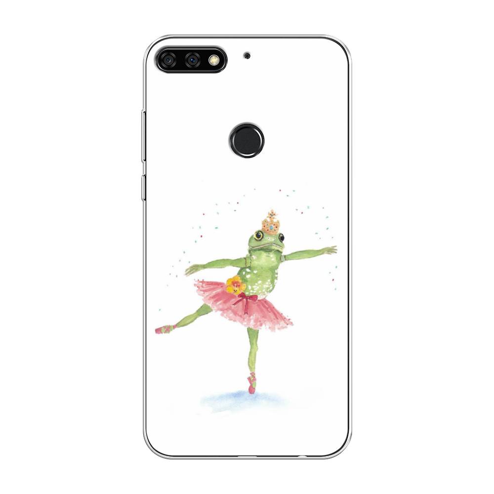 

Чехол на Huawei Y7 Prime 2018/Nova 2 Lite/Honor 7C Pro "Лягушка-балерина", Зеленый, 66450-4