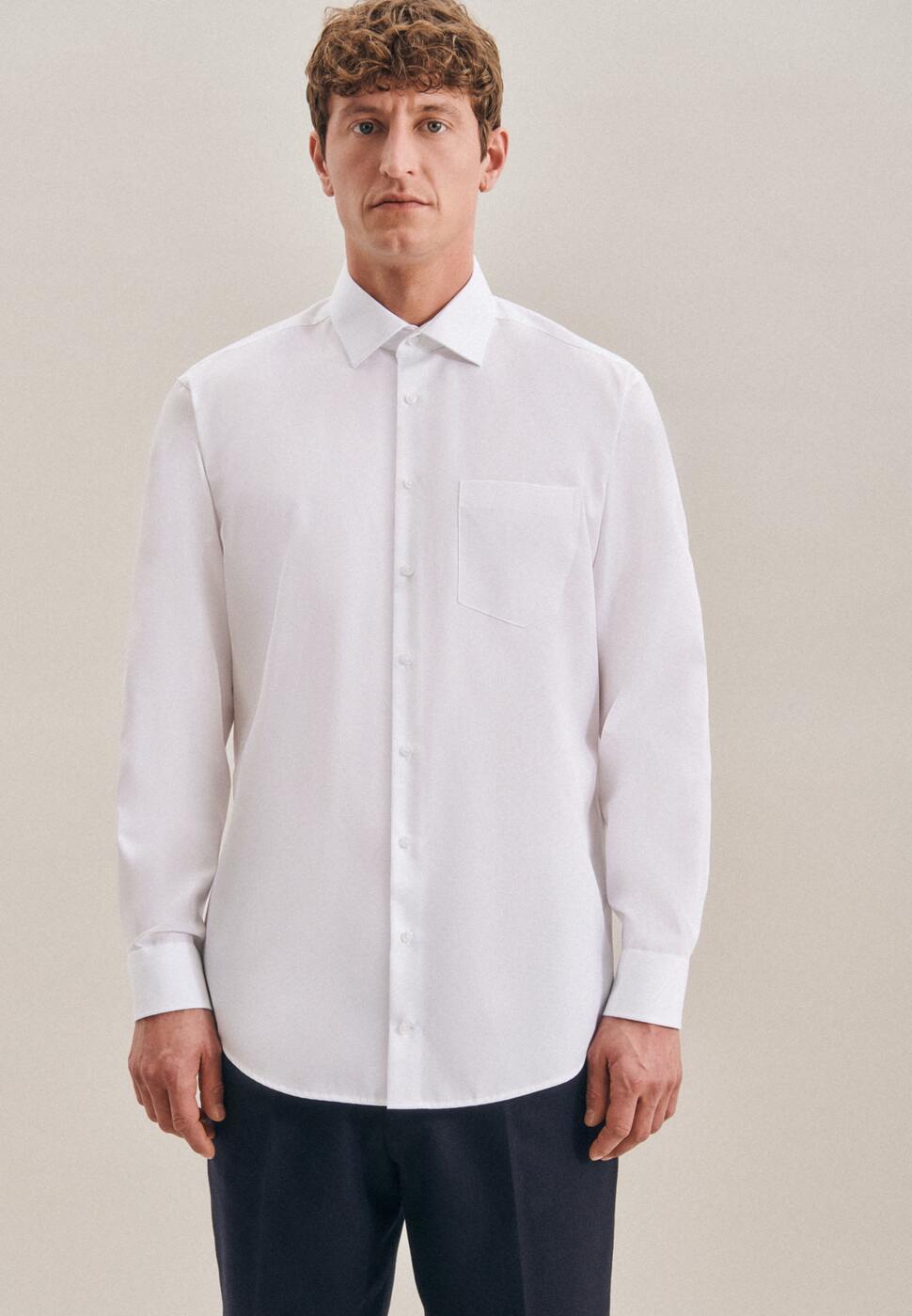 Рубашка мужская Seidensticker 312420-01 белая 5XL; 56 EU; 52 DE