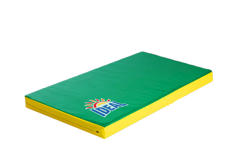 фото Мат спортивный гимнастический детский 1000х500х100мм кз зеленый/желтый ideal