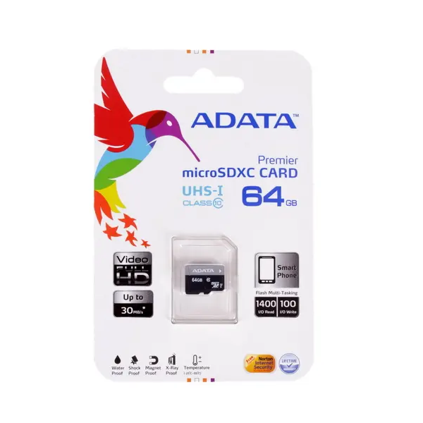 

Флэшка ADATA 64 ГБ Black (AUSDX64GUICL10-RA1)