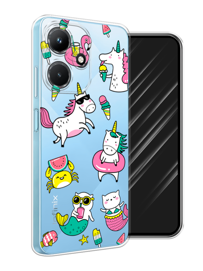 

Чехол Awog на Infinix Hot 30i "На отдыхе", Белый;бирюзовый;розовый, 3104150-2