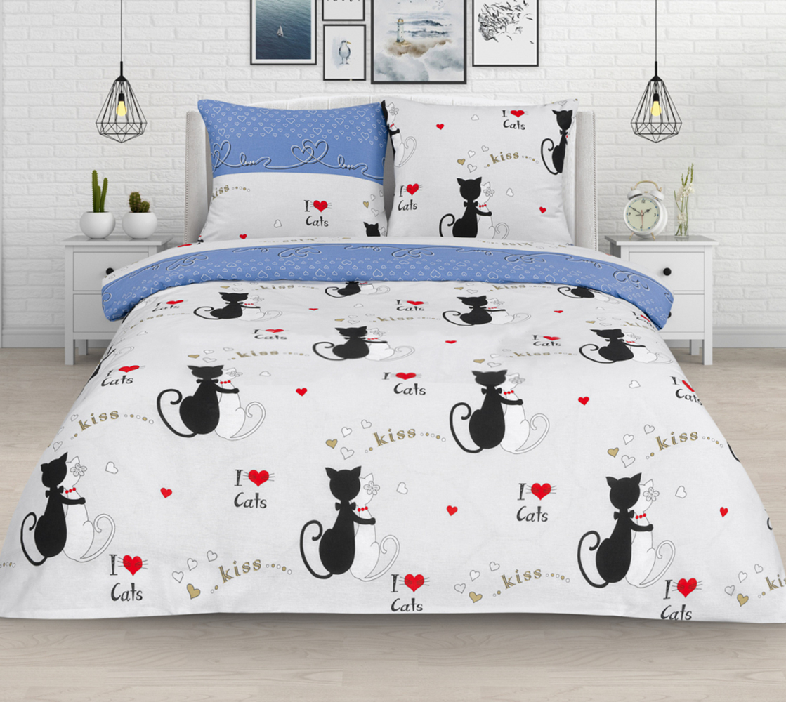 

Постельное белье Mercury Home Котики 1.5 СП Бязь 4 наволочки, Котики
