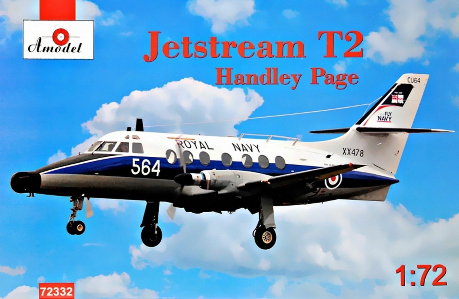 Сборная модель Amodel 1/72 Реактивный пассажирский самолет Jetstream T2 72332