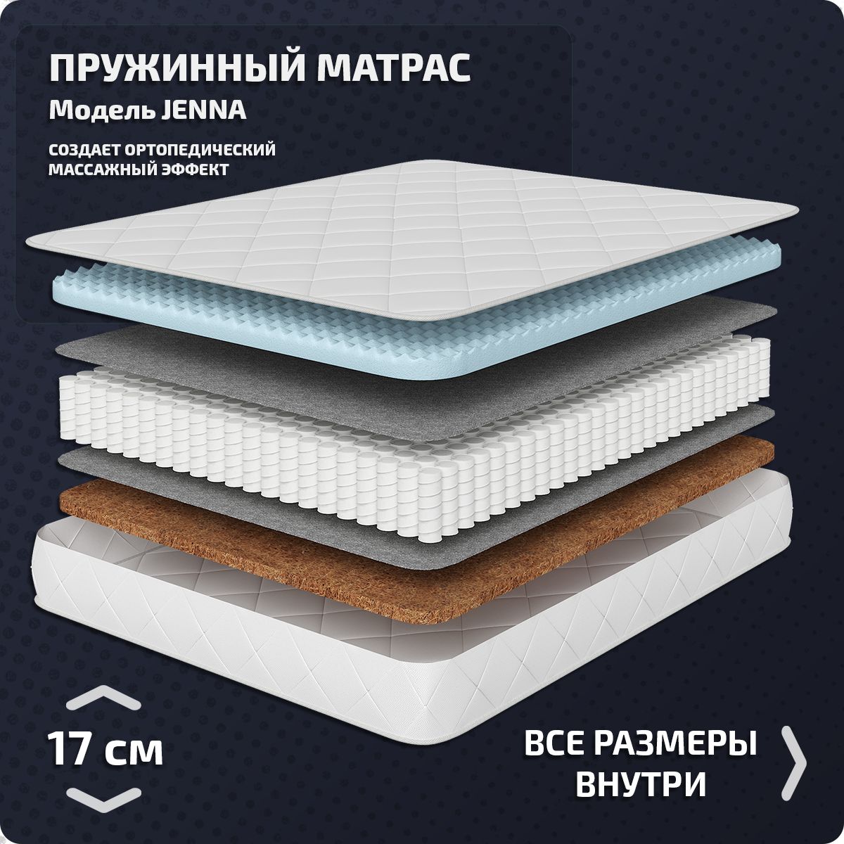 

Матрас Piterson Jenna 70x140, Белый, Jenna