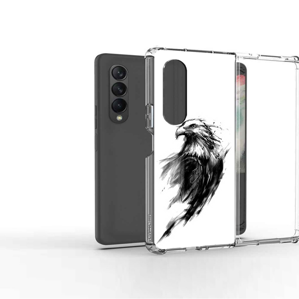 

Чехол MyPads Tocco для Samsung Galaxy Z Fold2 чб птица, Прозрачный, Tocco