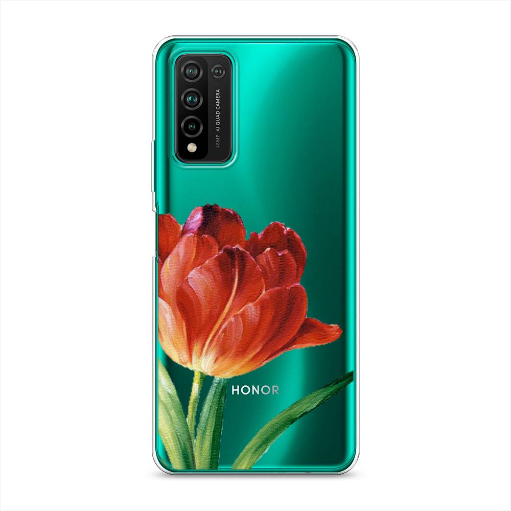 фото Чехол awog "красный тюльпан" для honor 10x lite